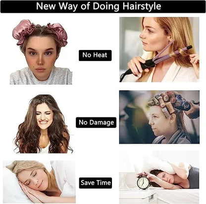 Satin Hair Curlers for Effortless Overnight Waves
