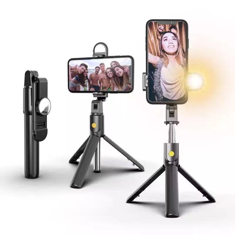 Extendable Wireless Selfie Stick with Tripod and Light