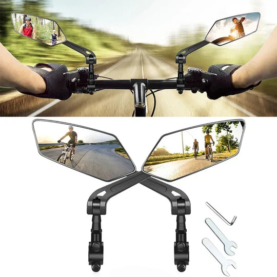360° Adjustable Handlebar Mirrors for Safe Cycling