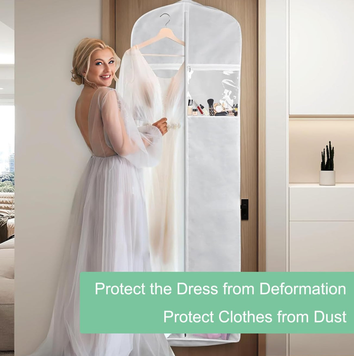 Elegant Wedding Dress Storage Bag with Protective Features, 70in