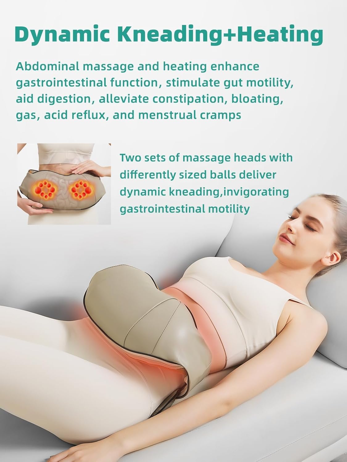 ComfortWave Abdominal Relief Massager with Heat & Dual Heads