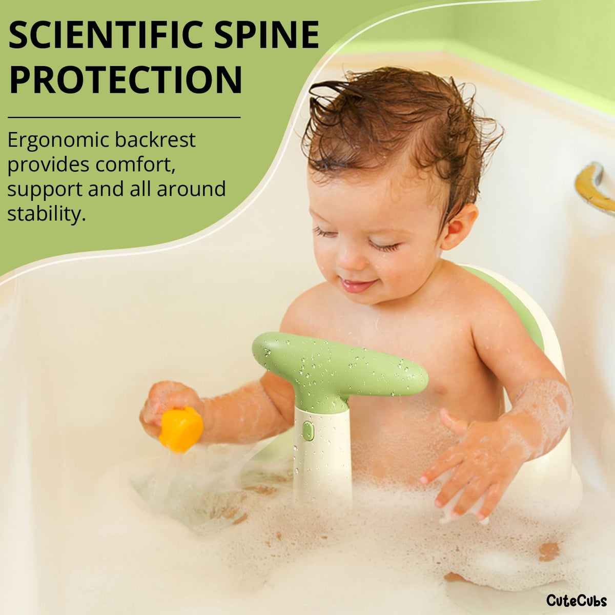Secure Baby Bathing Chair with Floating Temperature Monitor