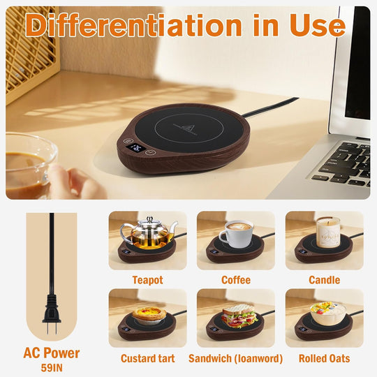 Premium Drink Warmer with Adjustable Heat and Safety Features