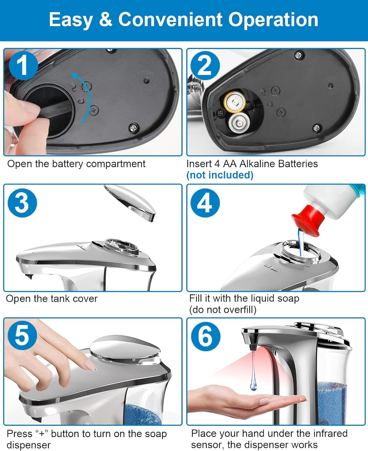 Smart Motion-Activated Soap Dispenser with Adjustable Settings