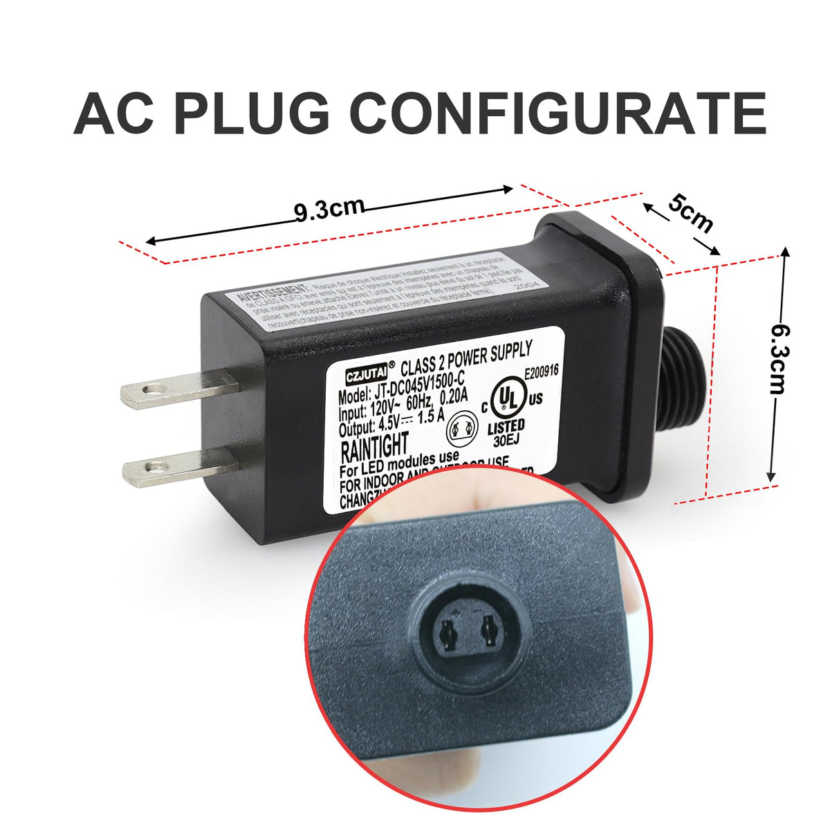 Weatherproof 4.5V Power Supply with 1.5A Output for Outdoor Use