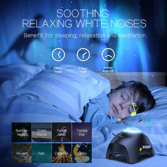 Celestial Glow Projector with Dual-Lens Aurora and Star Effects