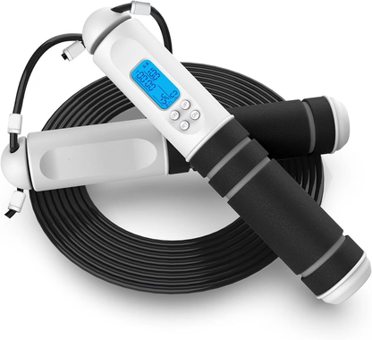 Smart Fitness Jump Rope with LED Metrics and Calorie Tracker