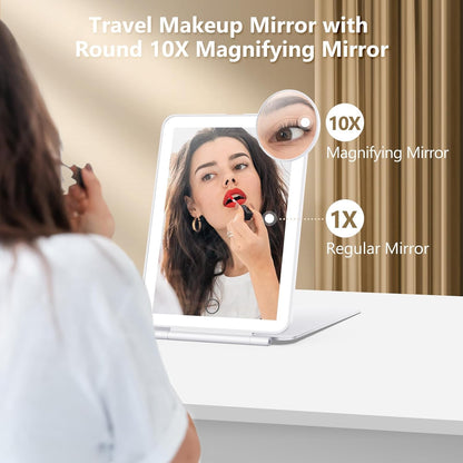 Compact Illumination Mirror with Dual Zoom and Adjustable Lighting