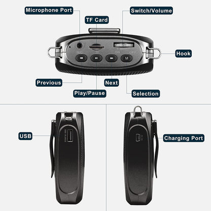 Portable Voice Enhancer with Flexible Microphone and Sound Clarity, 10W Speaker
