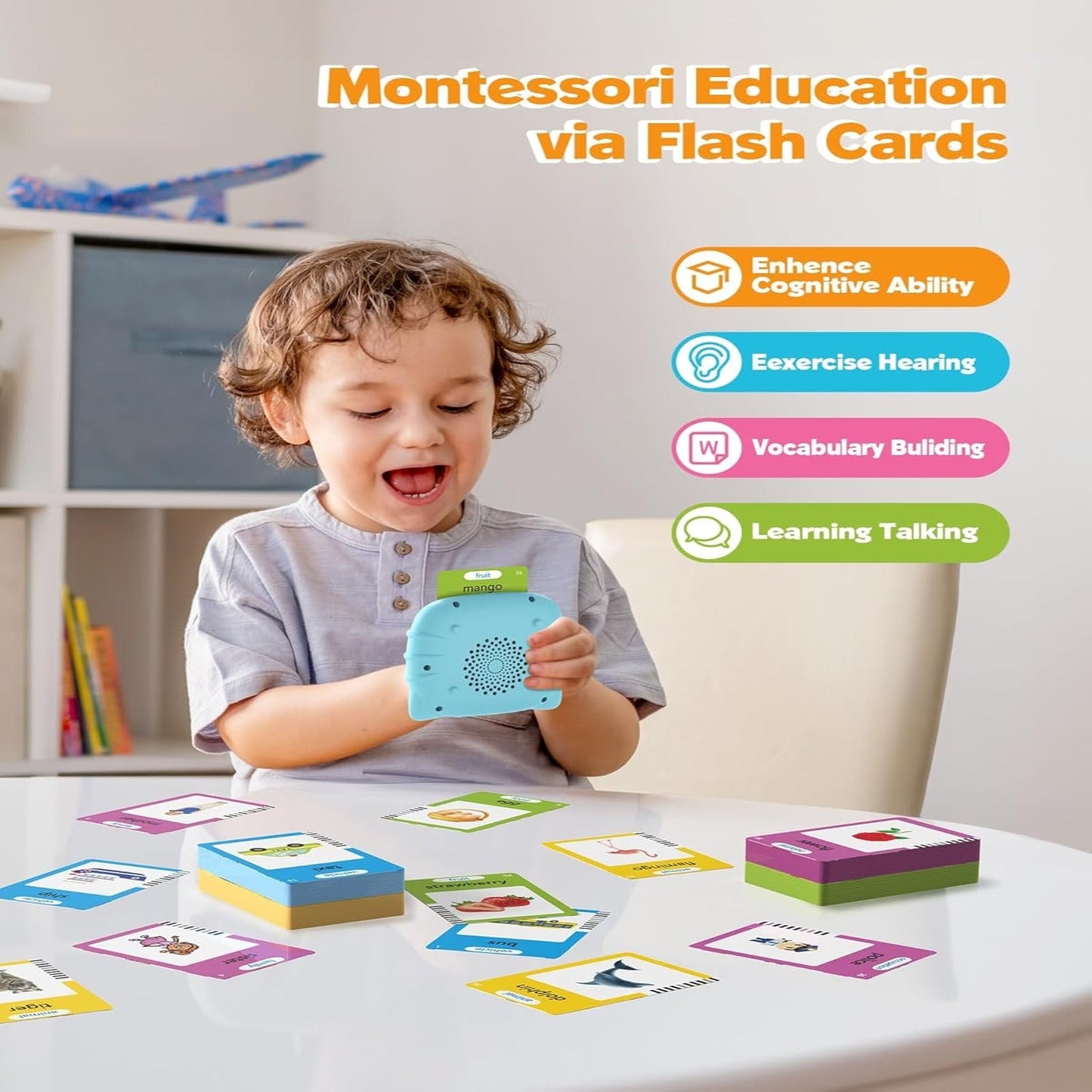 Interactive Vocabulary Builder Speaker with 224 Audio Cards