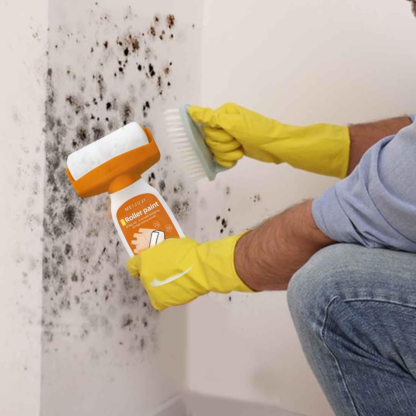 500g Wall Patch Roller Kit with Squeegee and Sandpaper for Repairs