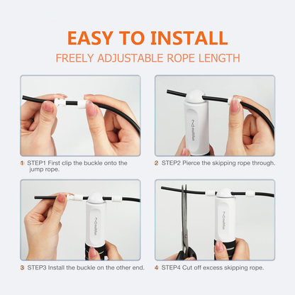 Smart Fitness Jump Rope with LED Metrics and Calorie Tracker