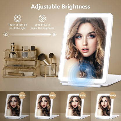 Compact Illumination Mirror with Dual Zoom and Adjustable Lighting
