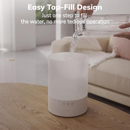 Cool Mist Humidifier with Extended Runtime and Ambient Lighting