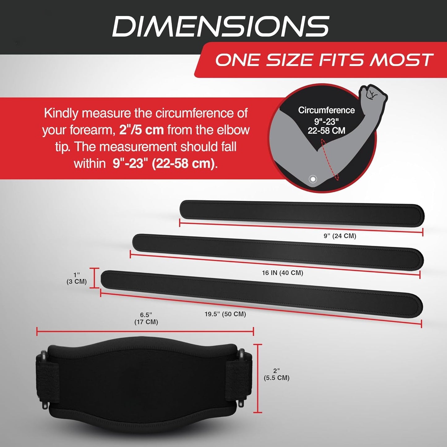 Customizable Elbow Support Brace with Triple Strap System