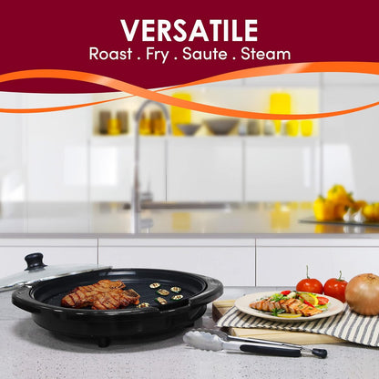 Versatile Indoor Electric Grill with Nonstick 14-Inch Plate