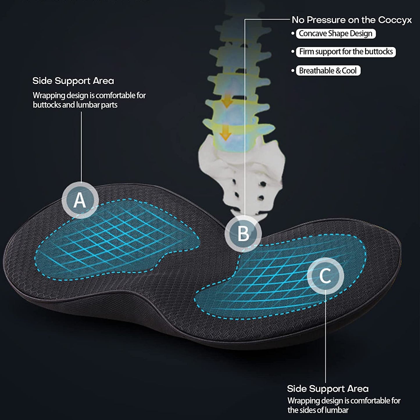 Elevated Comfort Car Seat Cushion with Memory Foam Support