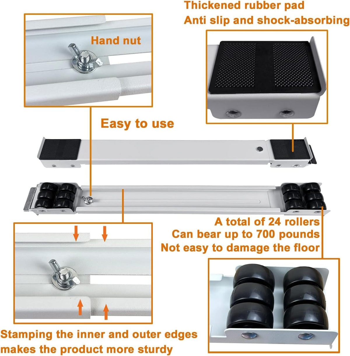 Heavy-Duty Appliance Mover with Secure Brake Locks and Vibration Dampeners