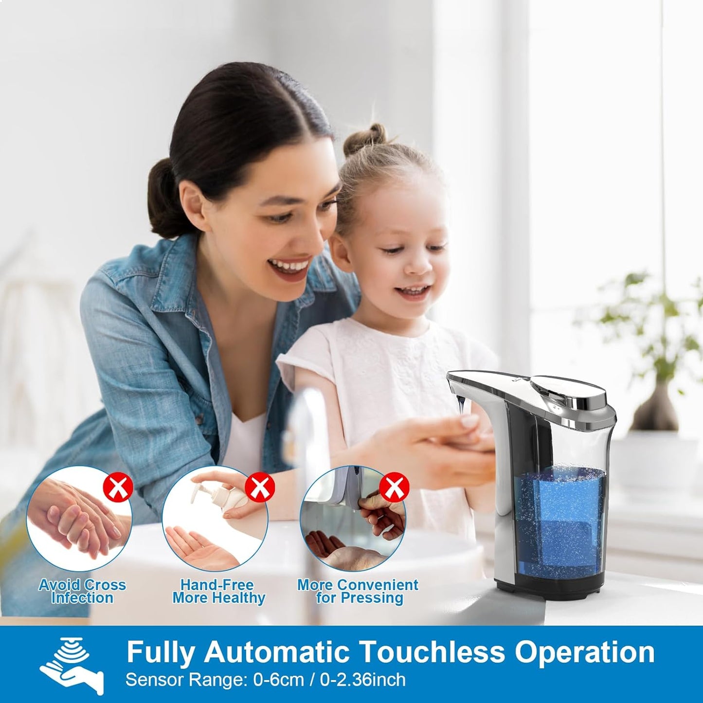 Smart Motion-Activated Soap Dispenser with Adjustable Settings