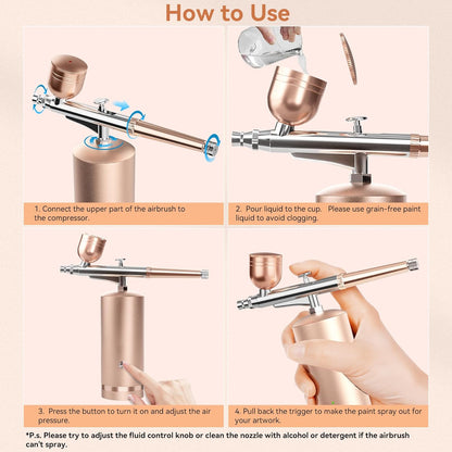 Cordless Precision Airbrush with Adjustable Pressure Settings