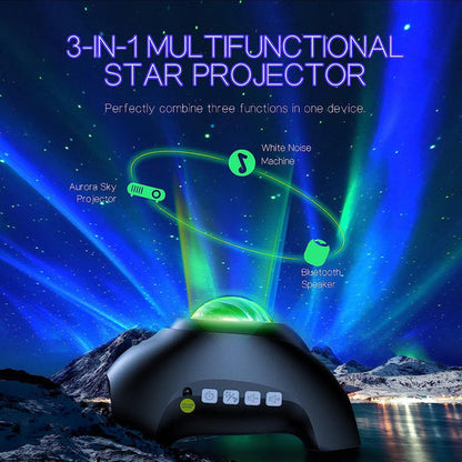 Celestial Glow Projector with Dual-Lens Aurora and Star Effects