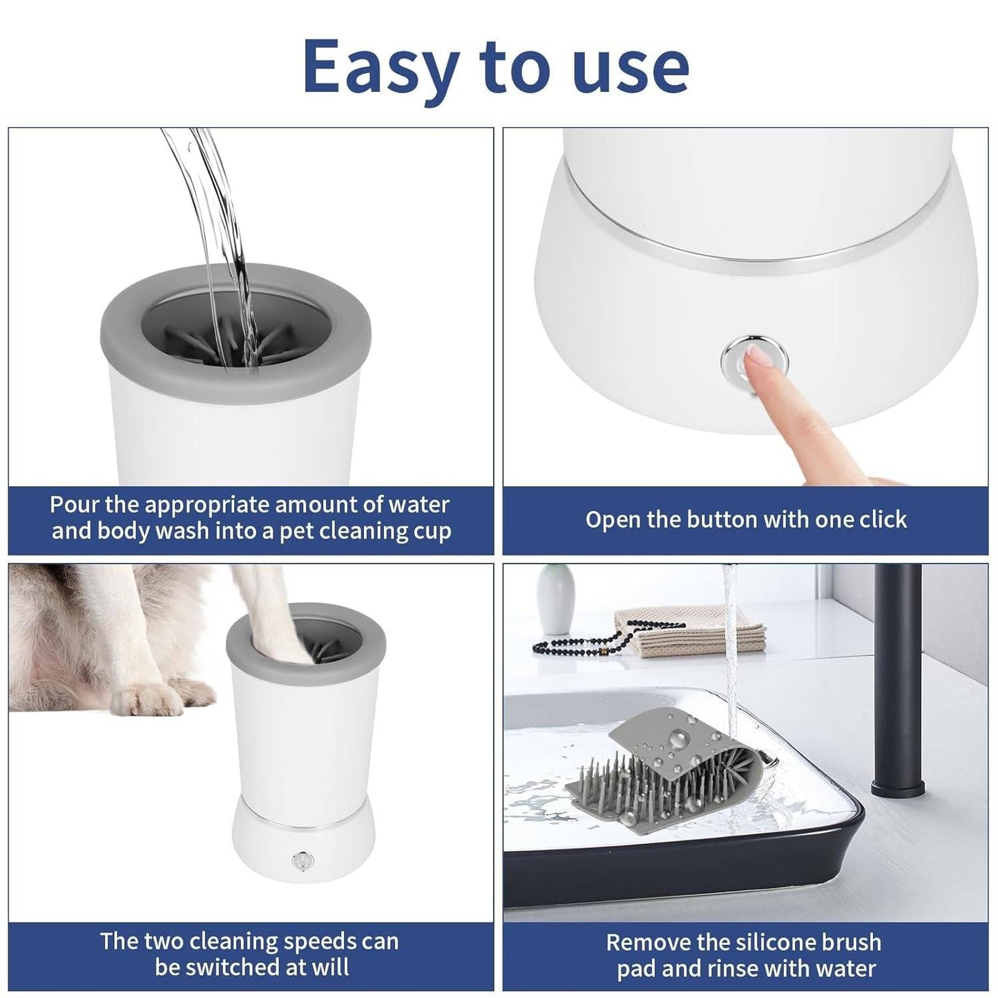Effortless Paw Cleaning Device with Dual Speed Features