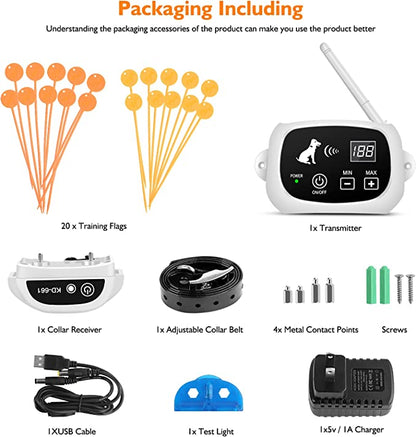 Adjustable Wireless Pet Containment System with Collar for Dogs
