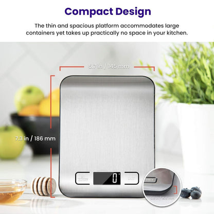 Digital Cooking Scale with Illuminated Screen and Tare Feature