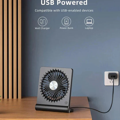 Compact Whisper Fan with Adjustable Speed and Pivoting Head