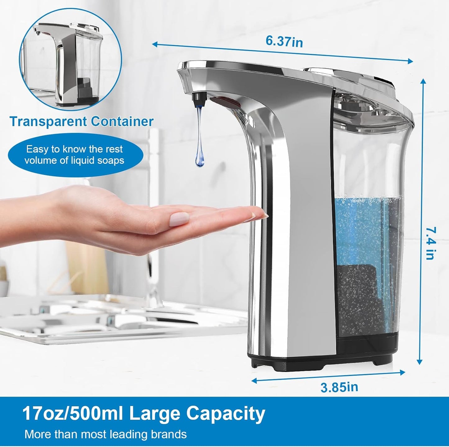 Smart Motion-Activated Soap Dispenser with Adjustable Settings