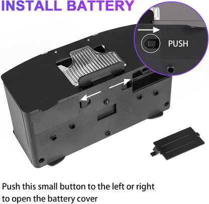 Battery-Powered Card Shuffler with Dual Decks and Single Button Use