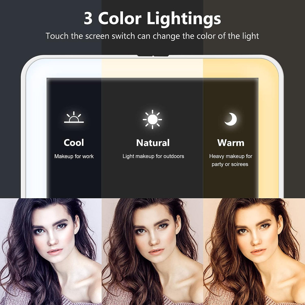 Compact Illumination Mirror with Dual Zoom and Adjustable Lighting