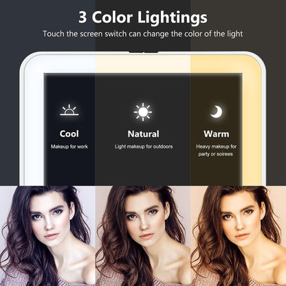Compact Illumination Mirror with Dual Zoom and Adjustable Lighting