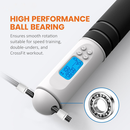 Smart Fitness Jump Rope with LED Metrics and Calorie Tracker