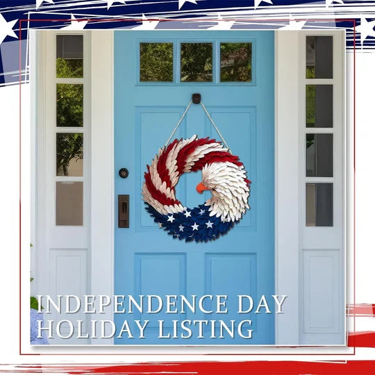 Patriotic Eagle Emblem Wooden Door Decor