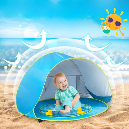 Instant Shade Beach Tent with Splash Zone for Kids