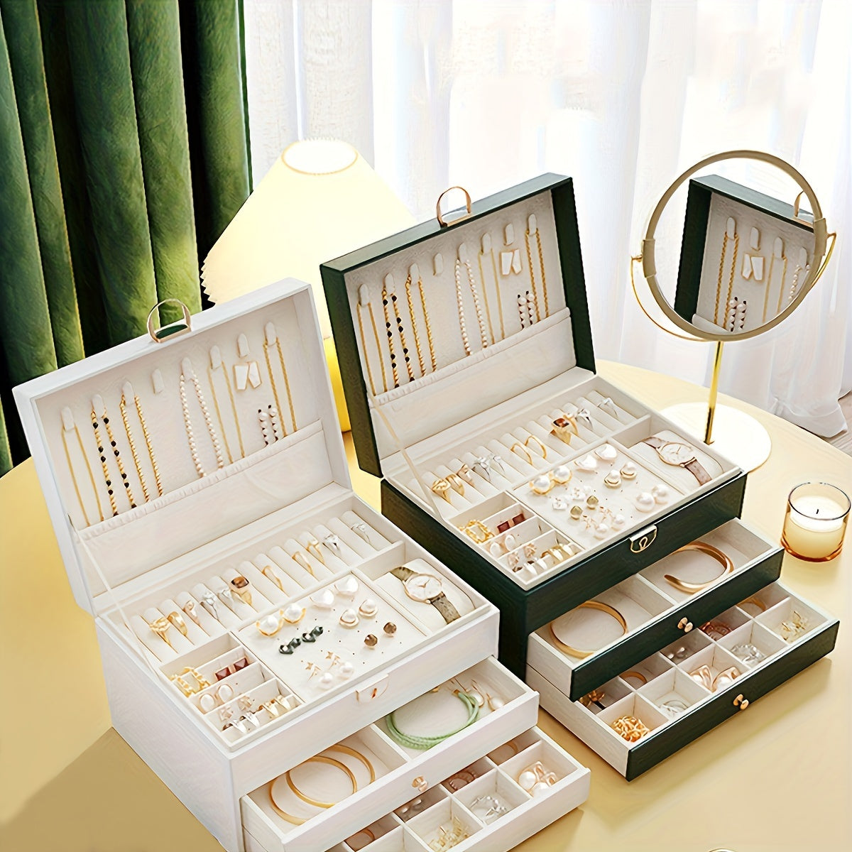 Jewelry Organizer Box with 3 Tiers for Storage