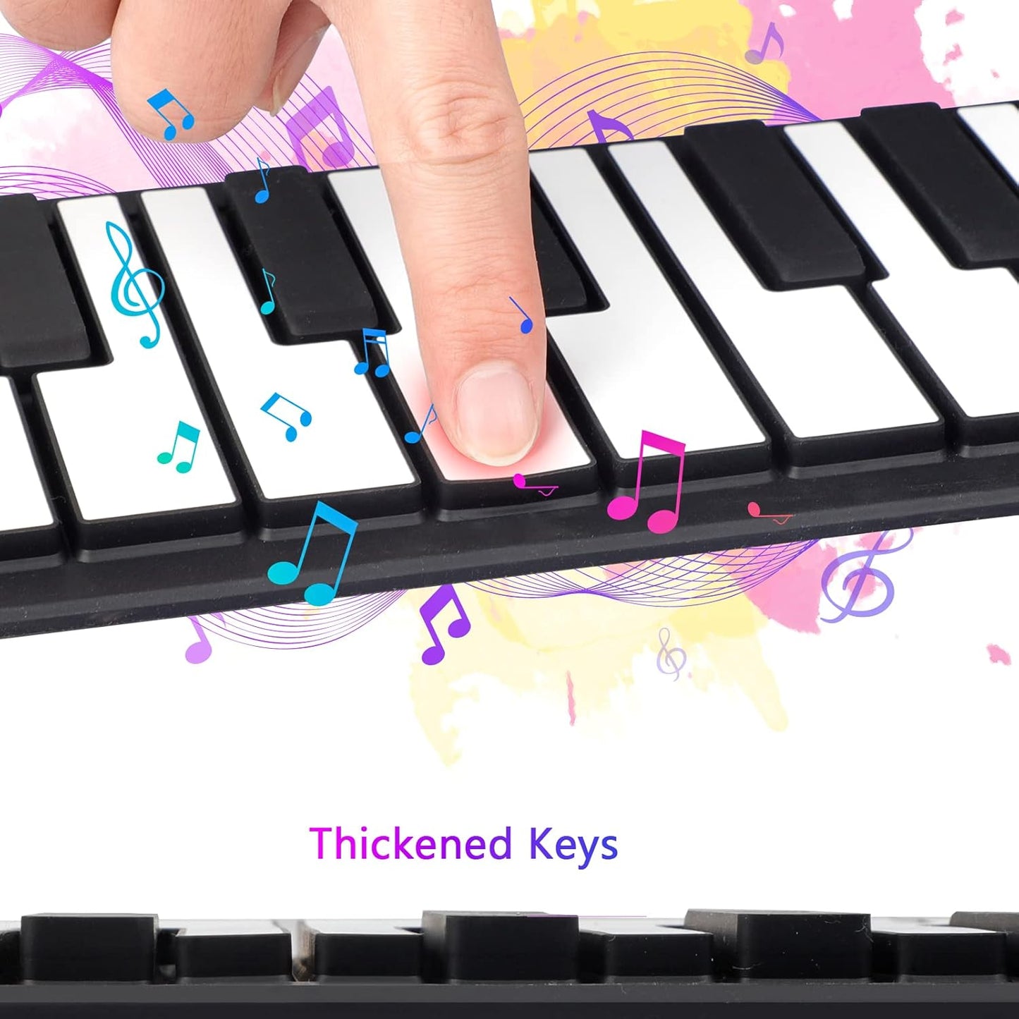 Portable Rollable Piano with 49 Keys and Built-In Speakers