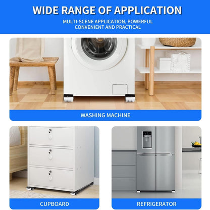 Adjustable Width Appliance Roller Base with Dual Locking Brakes