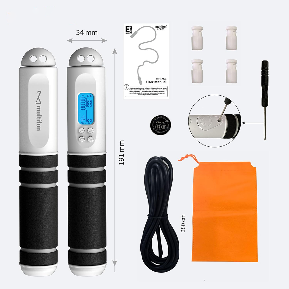 Smart Fitness Jump Rope with LED Metrics and Calorie Tracker