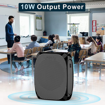 Portable Voice Enhancer with Flexible Microphone and Sound Clarity, 10W Speaker