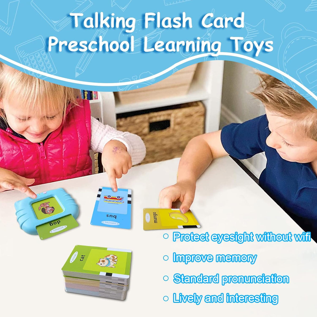 Interactive Vocabulary Builder Speaker with 224 Audio Cards