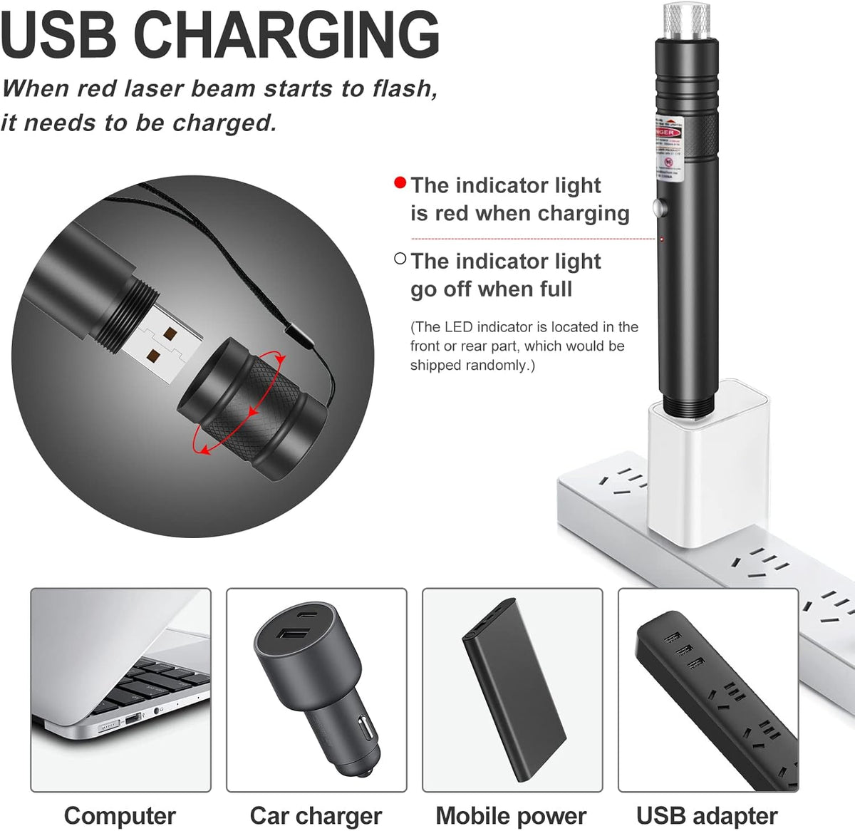 BrightBeam Laser Pointer with Rechargeable Power and Dual Modes