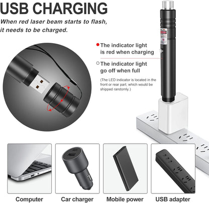 BrightBeam Laser Pointer with Rechargeable Power and Dual Modes