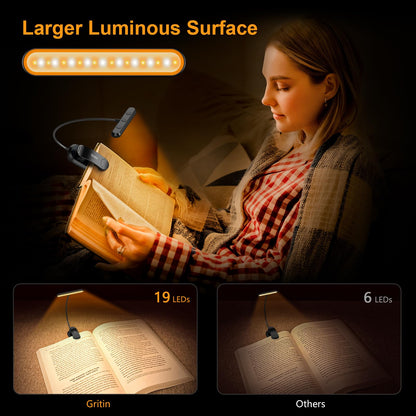Versatile LED Reading Lamp with Adjustable Neck and USB-C Charging
