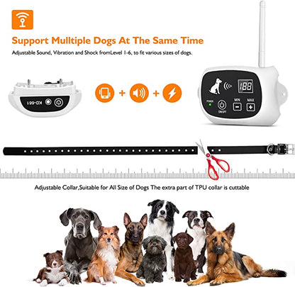 Adjustable Wireless Pet Containment System with Collar for Dogs