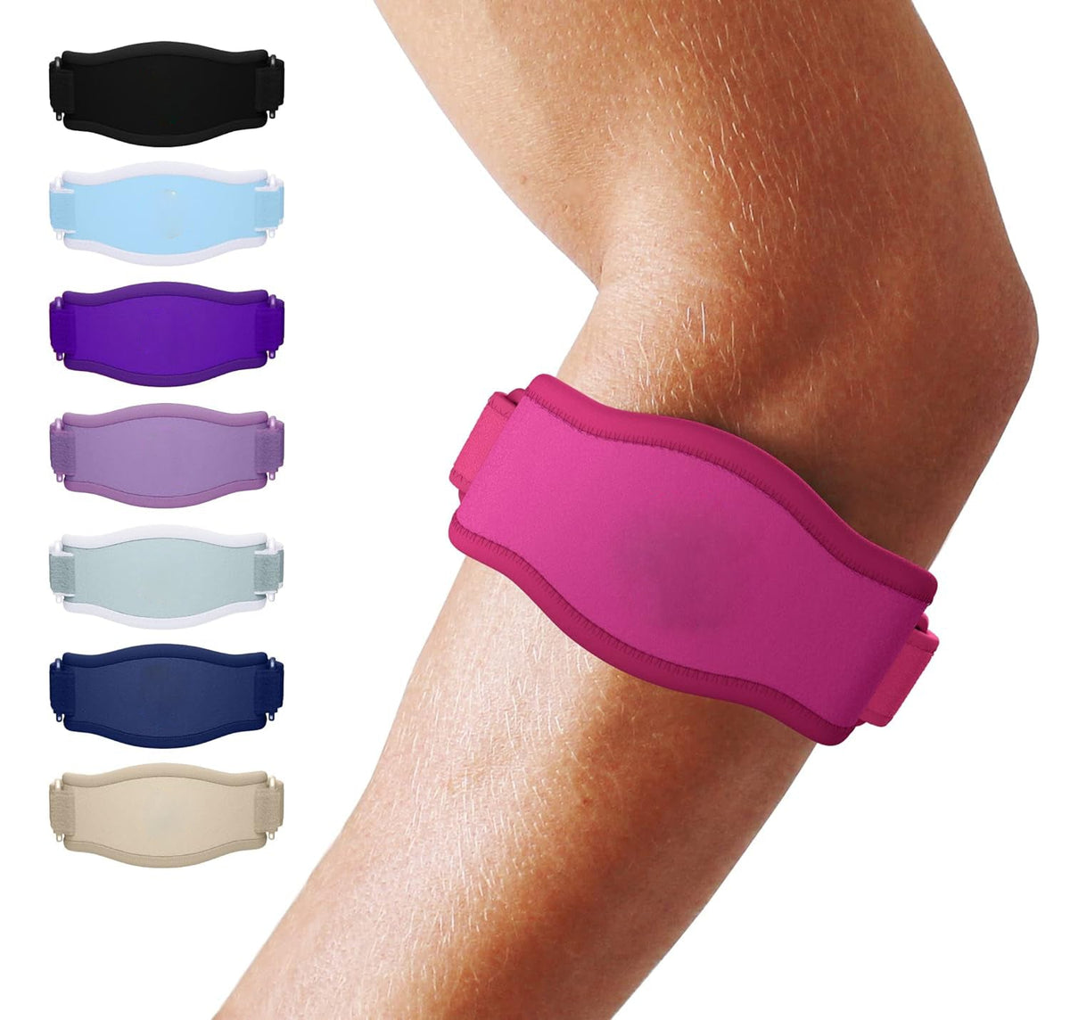 Customizable Elbow Support Brace with Triple Strap System