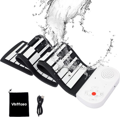 Portable Rollable Piano with 49 Keys and Built-In Speakers