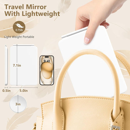 Compact Illumination Mirror with Dual Zoom and Adjustable Lighting