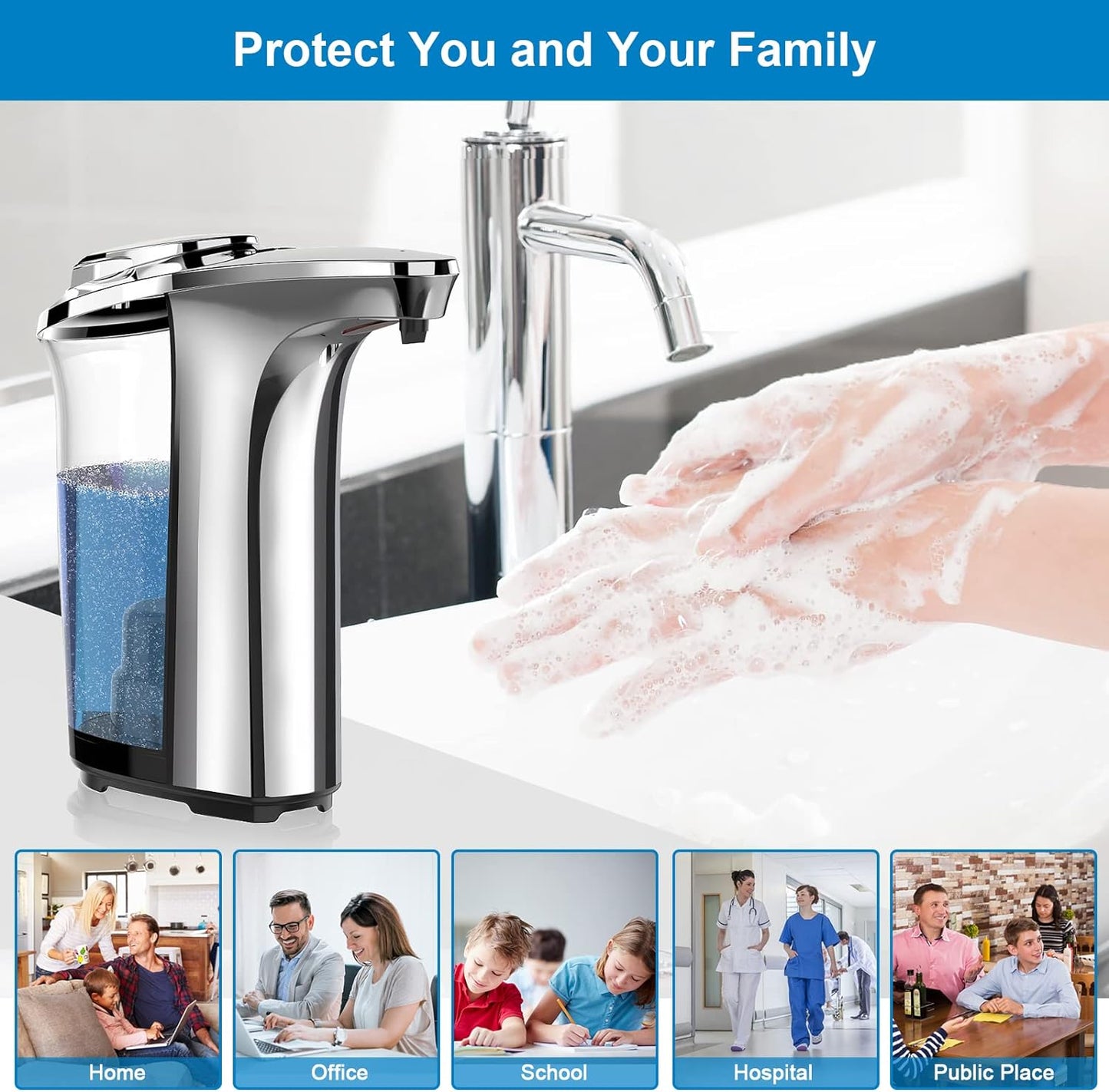Smart Motion-Activated Soap Dispenser with Adjustable Settings